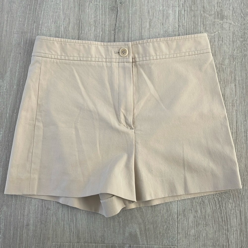 Theory light khaki shorts